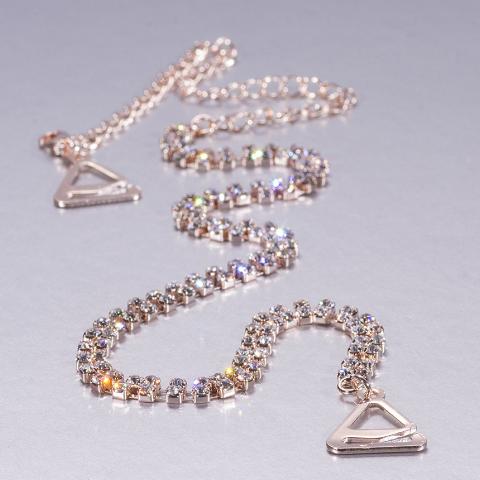 2 rows rose gold bra straps