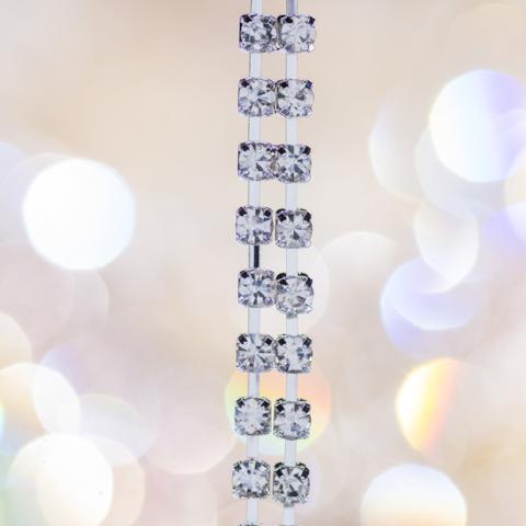 2 rows detachable bra straps with crystals