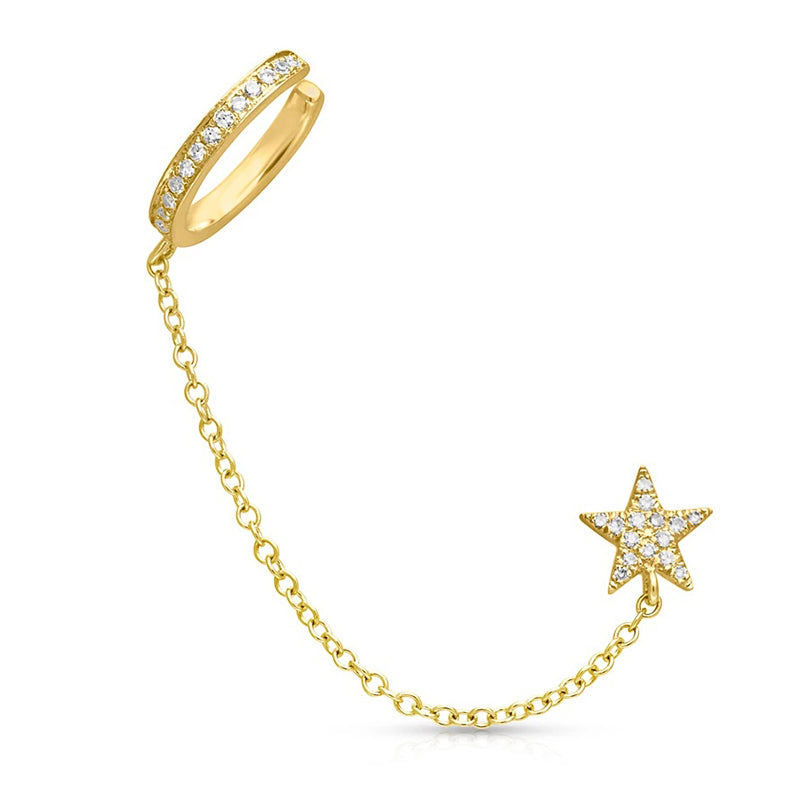 star stud and cuff combo gold