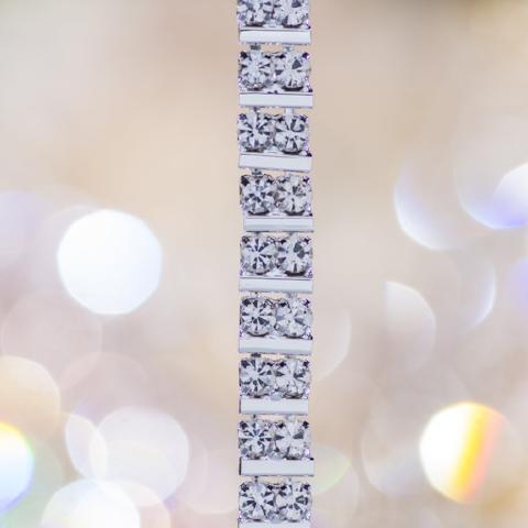 silver bra straps close up