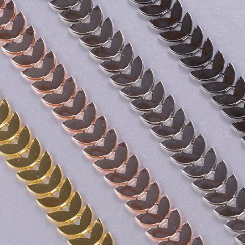 gold, rose gold , silver and black bra straps metallic