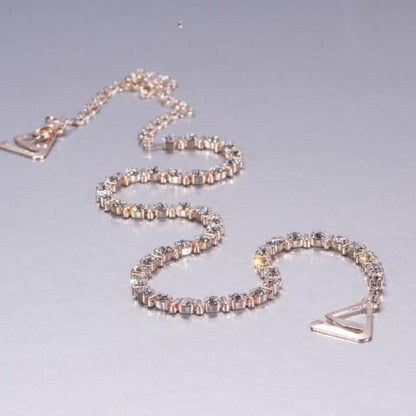 24 K gold plated rose gold bra straps with crystals