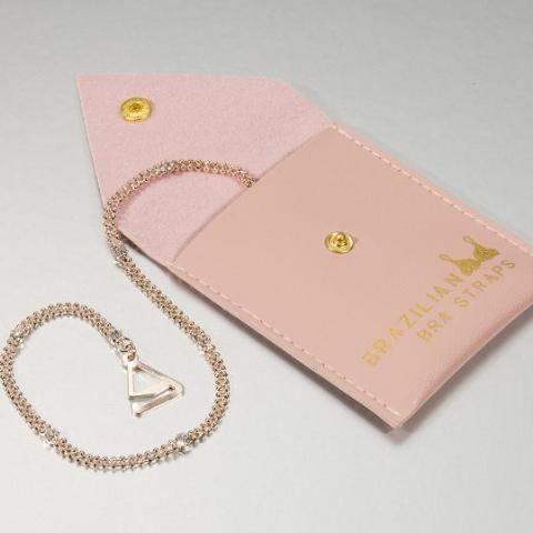 diamond rose gold bra straps with luxury pouch for gifts