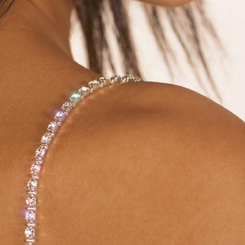 shoulder silver bra straps