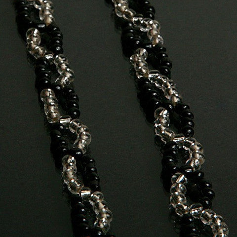 handmade bra straps silver/black