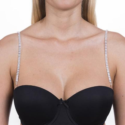 silver bra straps on light skin 