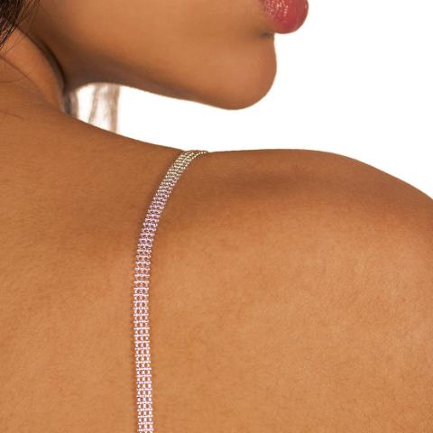 silver bra straps with out crystals 