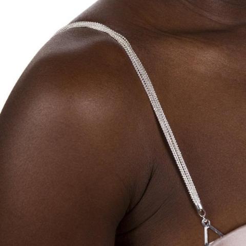 silver jewelry bra straps